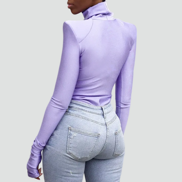 Body élégant à col roulé avec épaulettes pour femmes