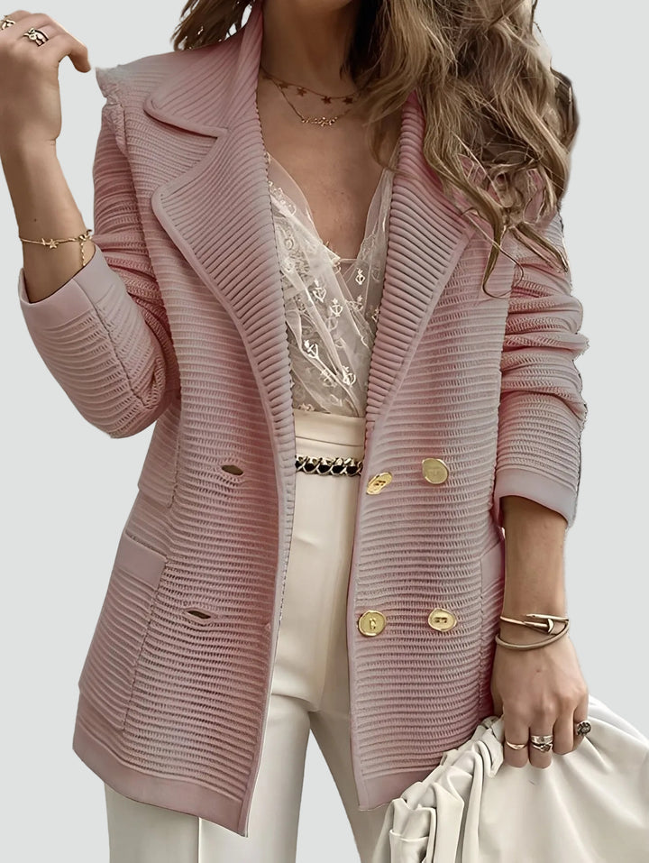Damesblazer Elegante Gestructureerde Kort Jas Getailleerd