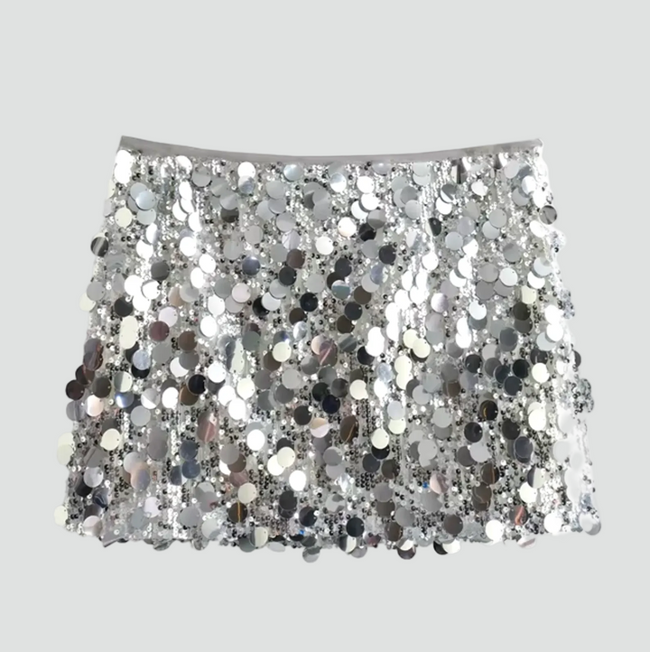 Jupe courte féminine à paillettes pour occasions spéciales