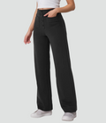 Pantalon féminin à taille haute boutonné