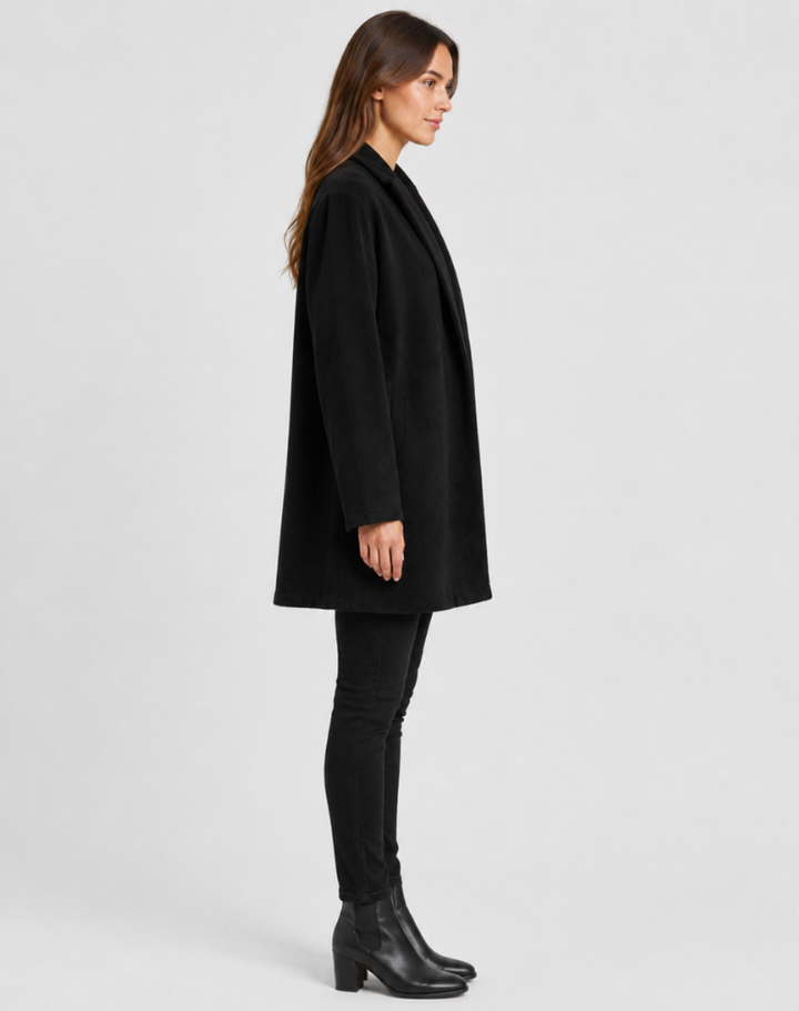 Manteau classique élégant en laine pour femme, idéal pour le travail