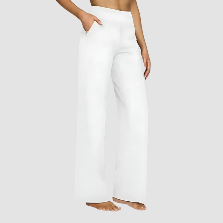 Pantalon de sport féminin confortable à taille haute et jambes larges