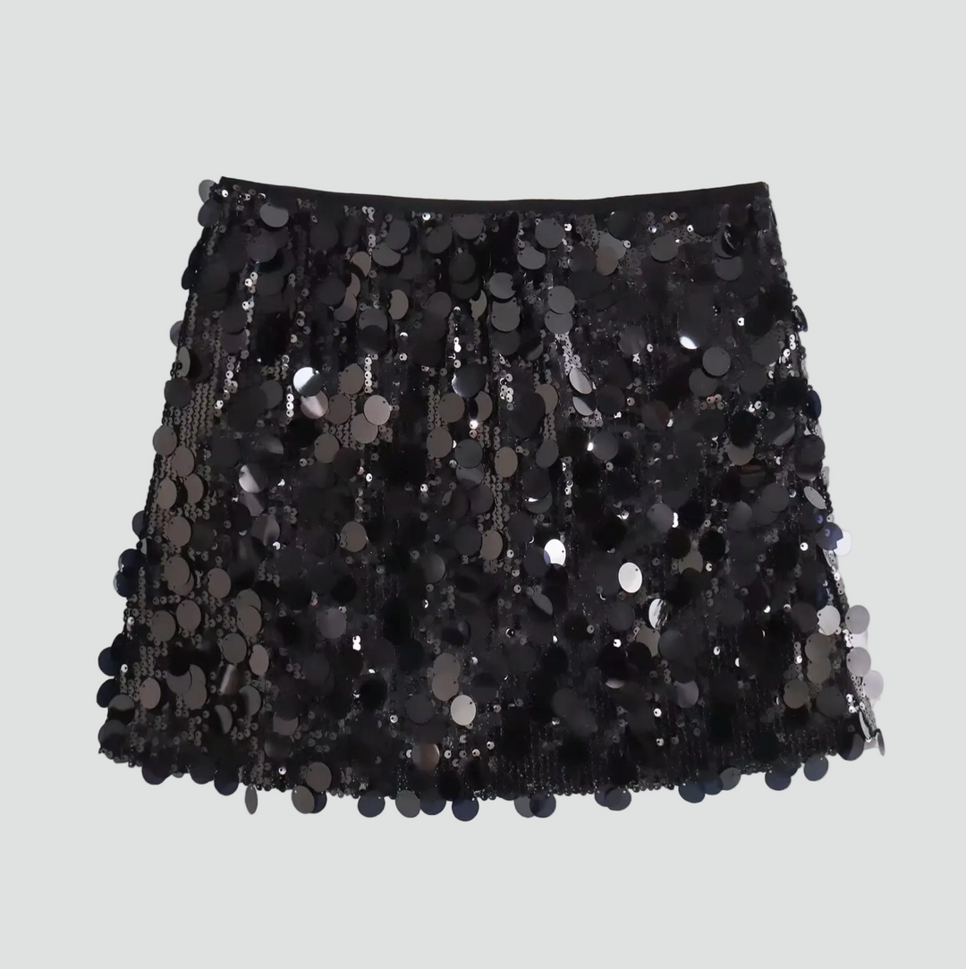 Jupe courte féminine à paillettes pour occasions spéciales