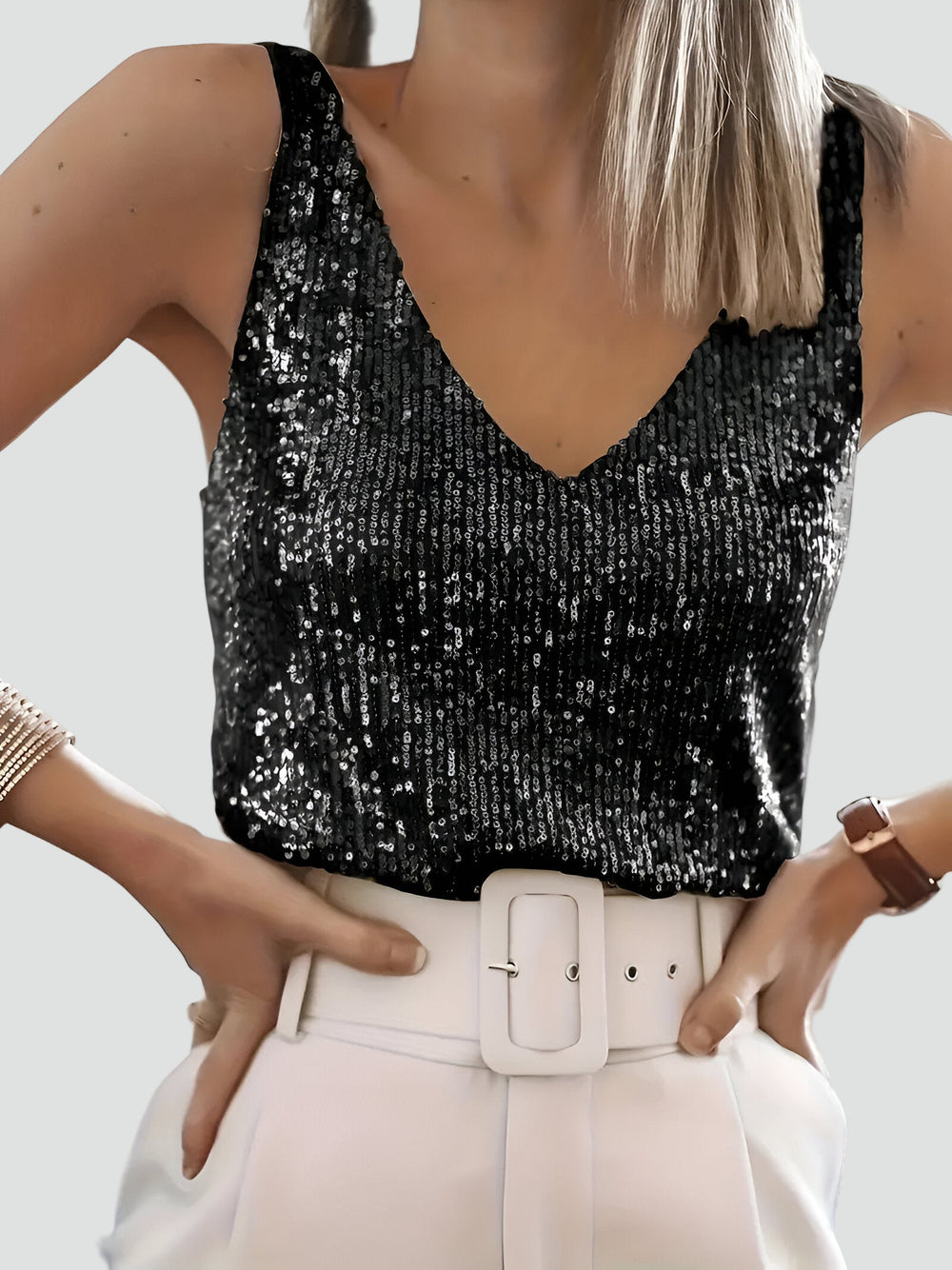 Haut en brocart pour femme à bretelles pour fête