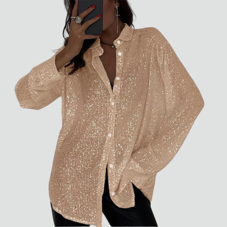 Blouse de soirée femme à coupe ample Cekinowa