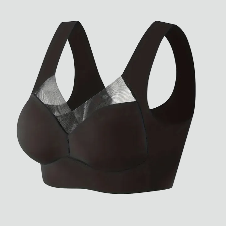 Soutien-gorge sans couture extensible de type haut avec effet rehausseur