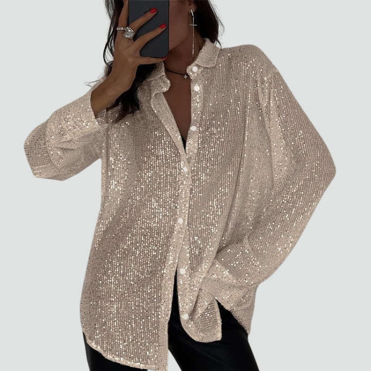 Blouse de soirée femme à coupe ample Cekinowa