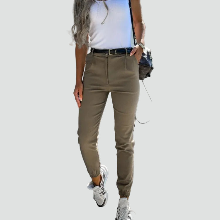 Pantalon chino taille haute avec bas resserré