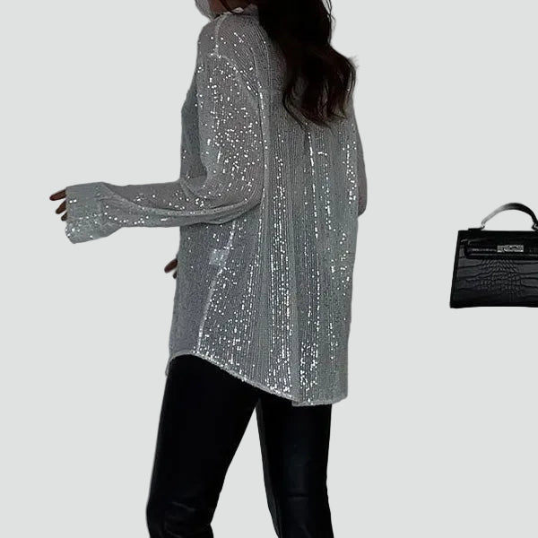 Blouse de soirée femme à coupe ample Cekinowa