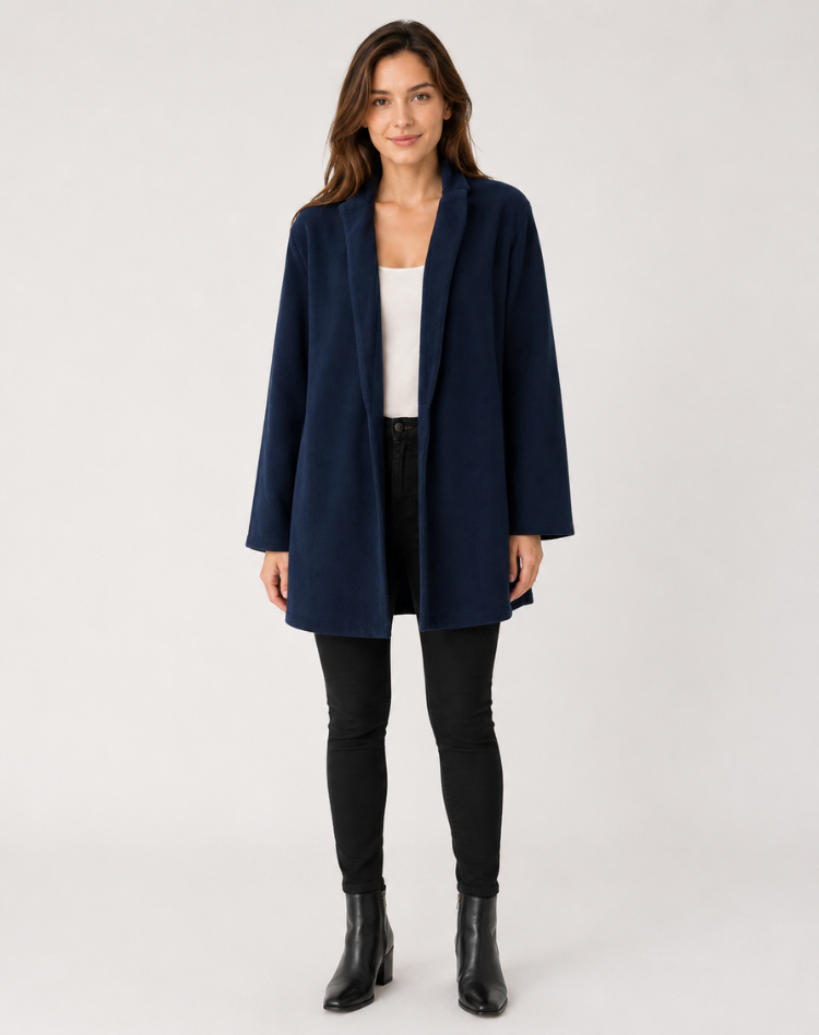 Manteau classique élégant en laine pour femme, idéal pour le travail