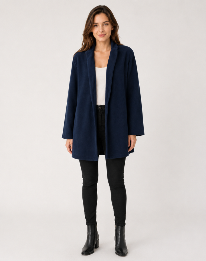 Manteau classique élégant en laine pour femme, idéal pour le travail