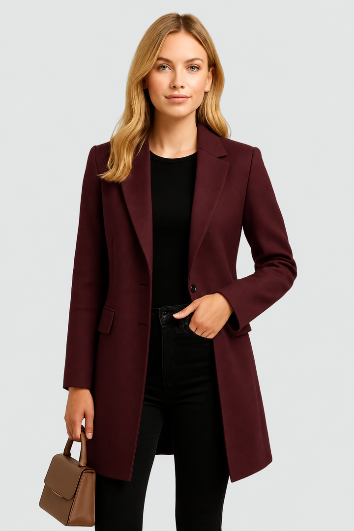 Elegant long single-breasted women&