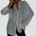 Blouse de soirée femme à coupe ample Cekinowa