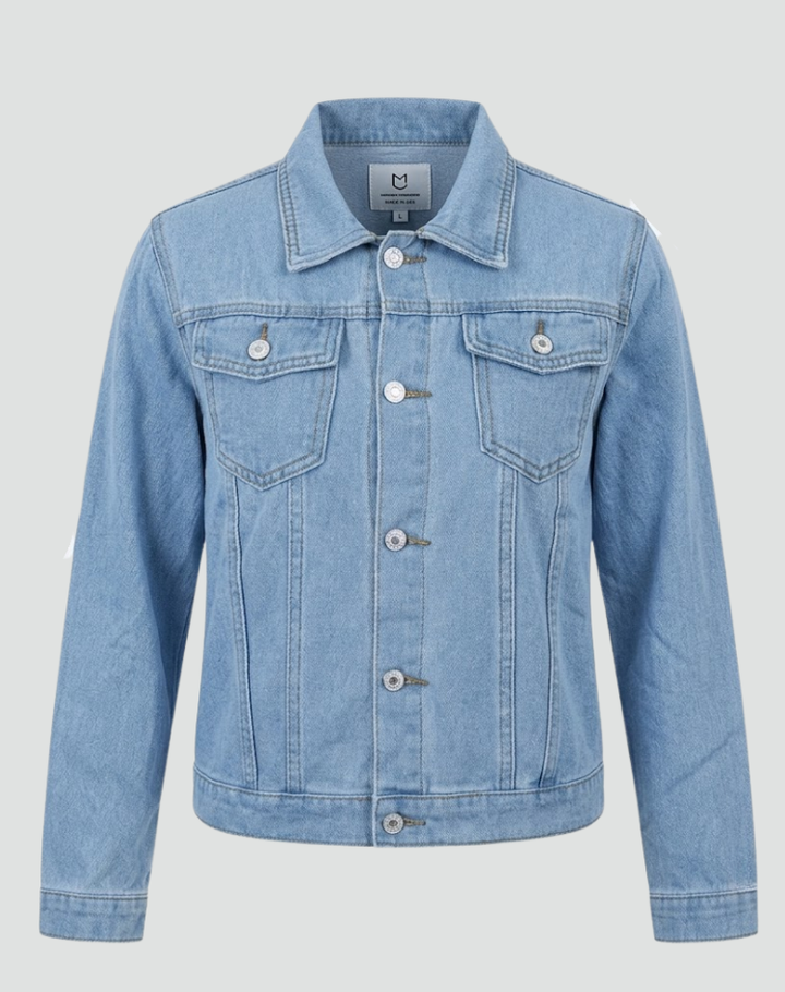 Kurtka jeans look z guzikami i kieszeniami damska