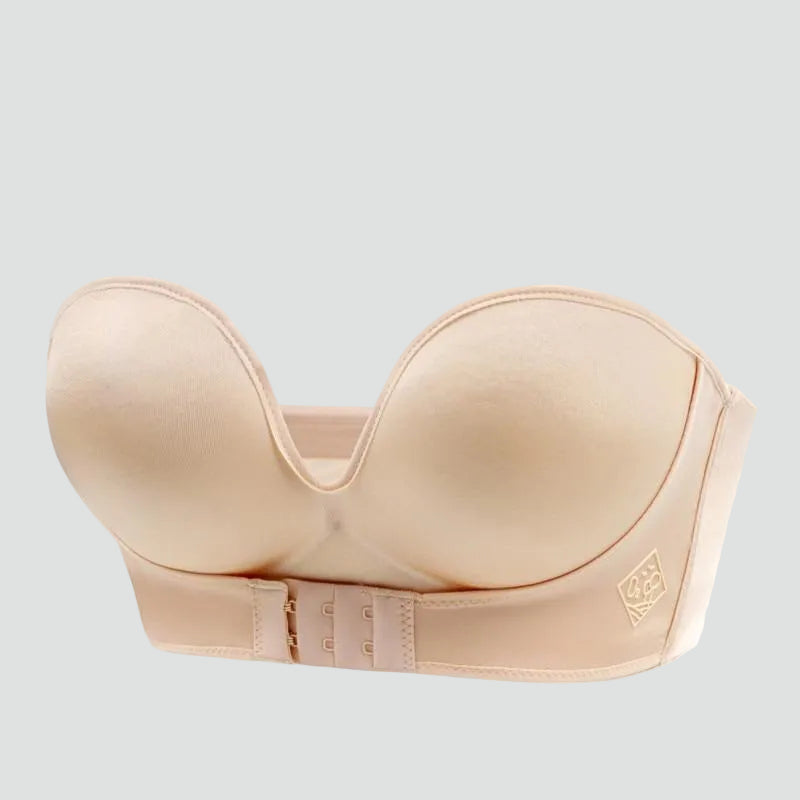 Soutien-gorge féminin sans bretelles à effet push-up autoportant pour robe