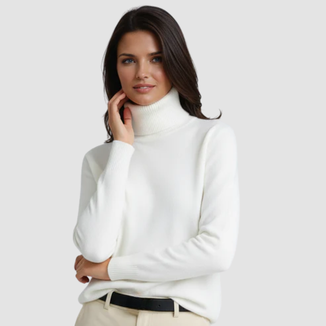 Pull-over classique pour femme en tricot à manches longues