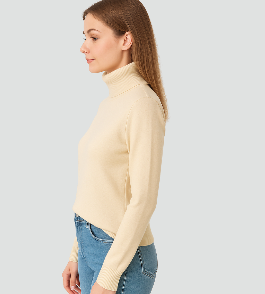 Klasyczny golf damski dopasowany sweter basic