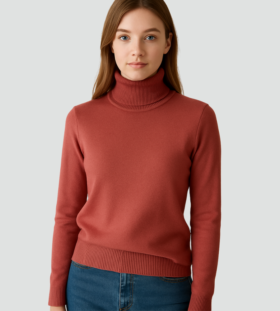 Klasyczny golf damski dopasowany sweter basic