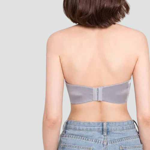 Soutien-gorge féminin sans bretelles à effet push-up autoportant pour robe