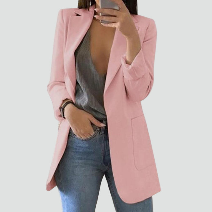 Elegante lange damesblazer met klassieke revers