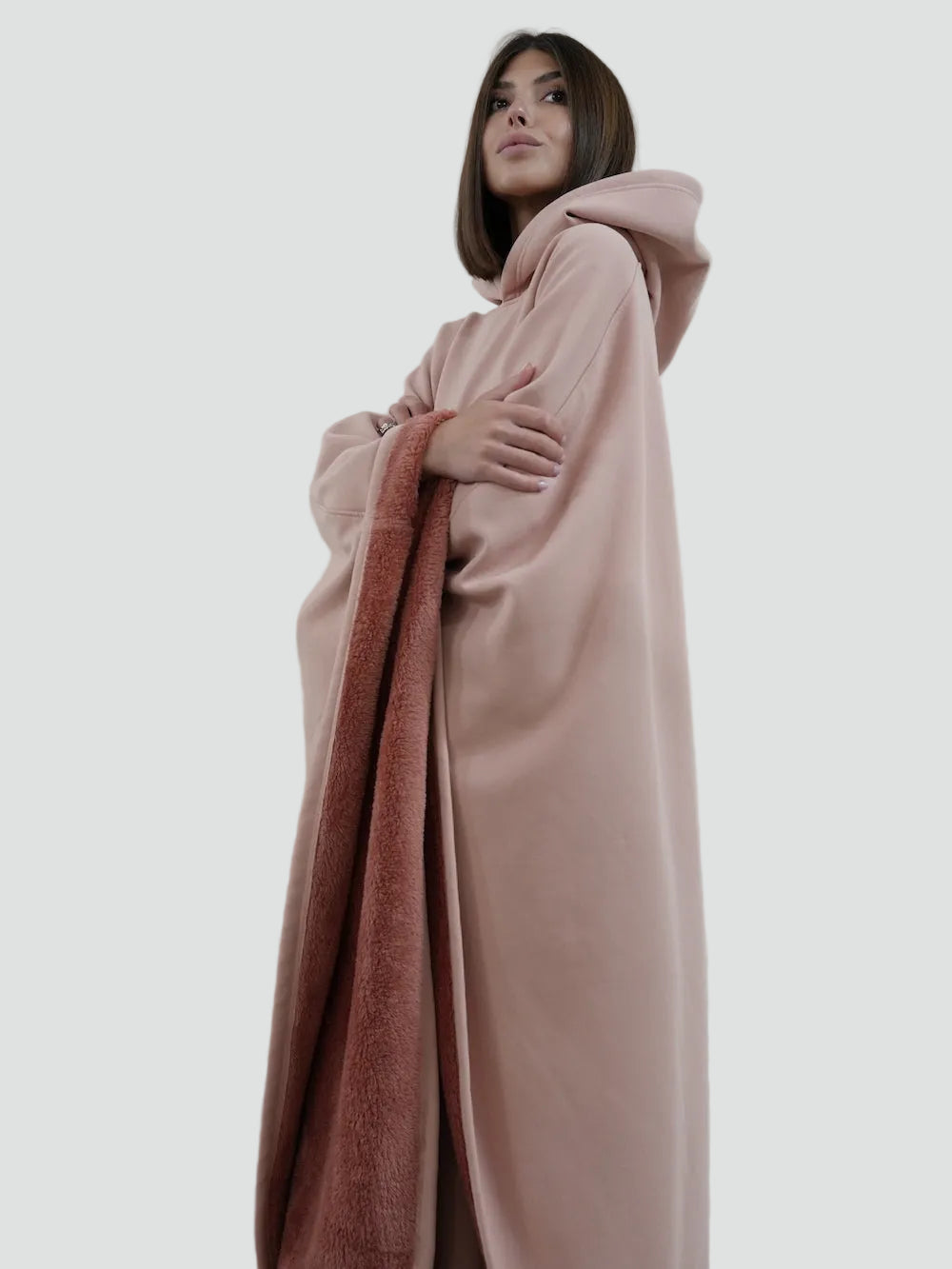 Couverture poncho chaude avec capuche unisexe en polaire douce