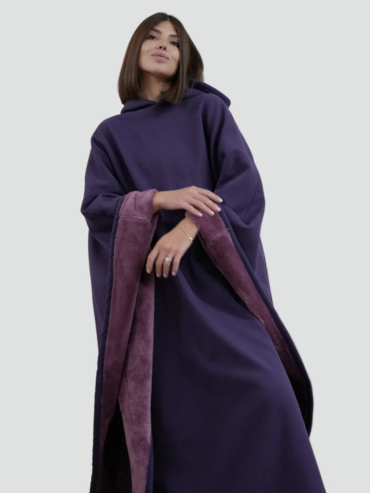 Couverture poncho chaude avec capuche unisexe en polaire douce