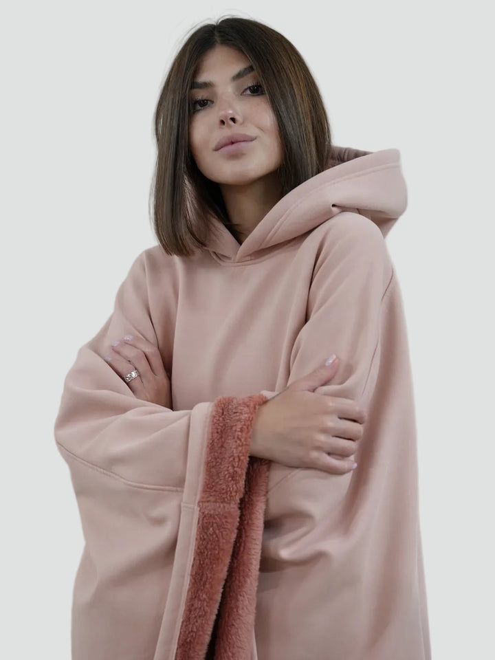 Couverture poncho chaude avec capuche unisexe en polaire douce