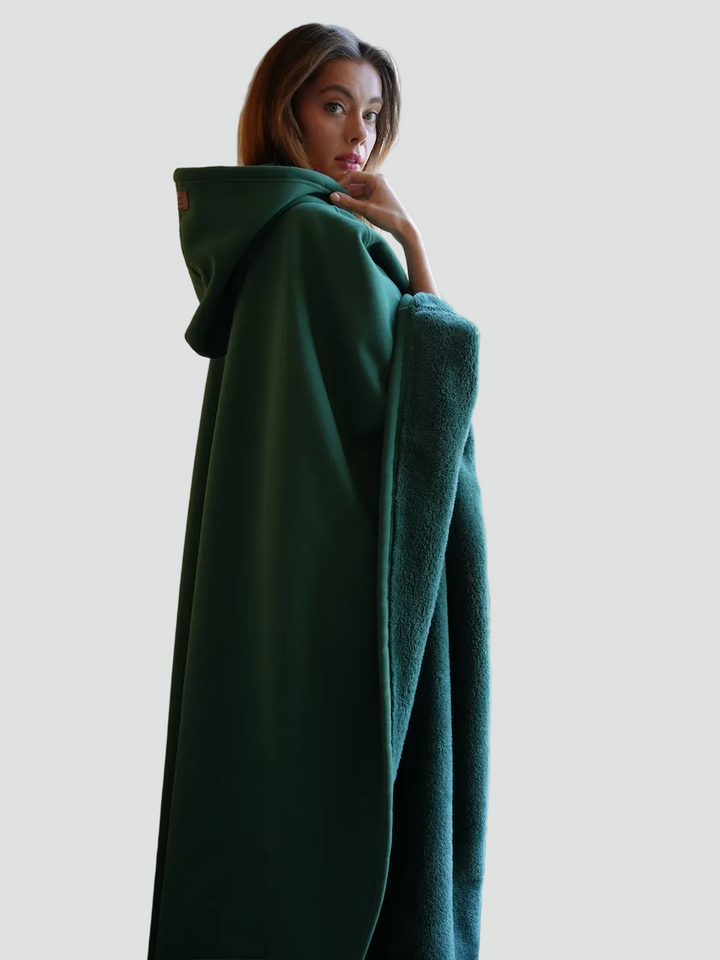 Couverture poncho chaude avec capuche unisexe en polaire douce