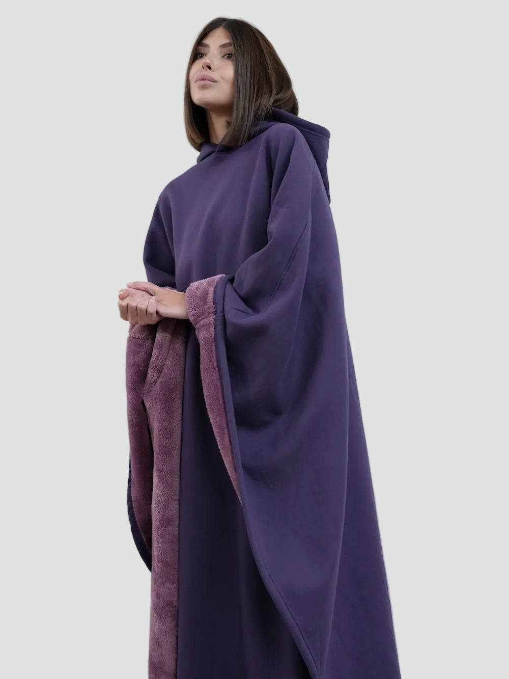 Couverture poncho chaude avec capuche unisexe en polaire douce
