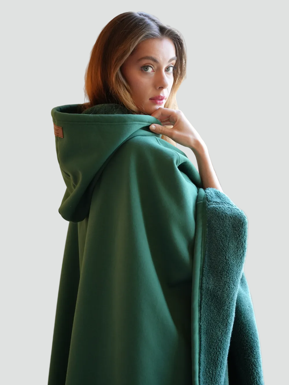 Couverture poncho chaude avec capuche unisexe en polaire douce