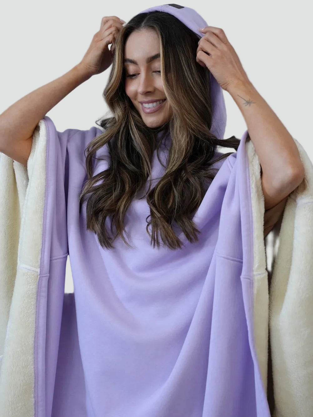 Couverture poncho chaude avec capuche unisexe en polaire douce