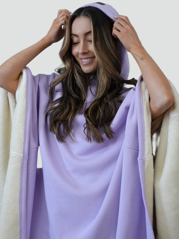 Couverture poncho chaude avec capuche unisexe en polaire douce