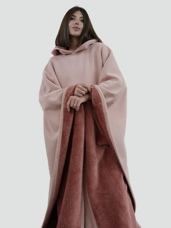 Couverture poncho chaude avec capuche unisexe en polaire douce