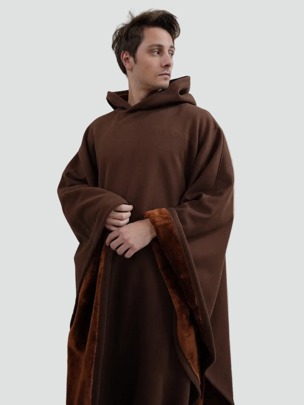 Couverture poncho chaude avec capuche unisexe en polaire douce
