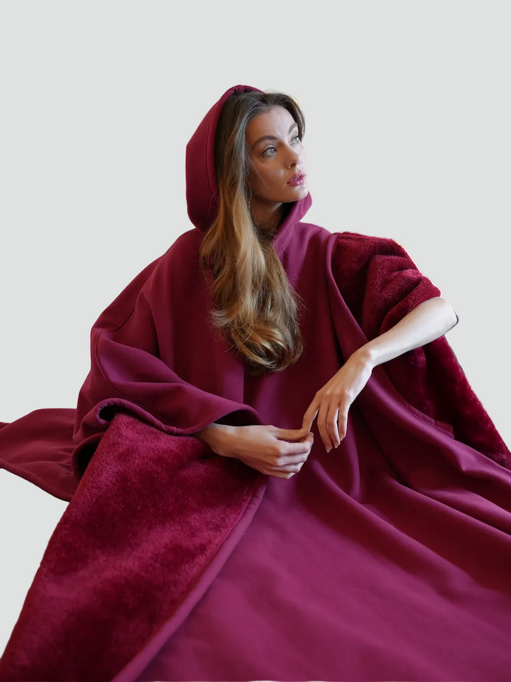 Couverture poncho chaude avec capuche unisexe en polaire douce