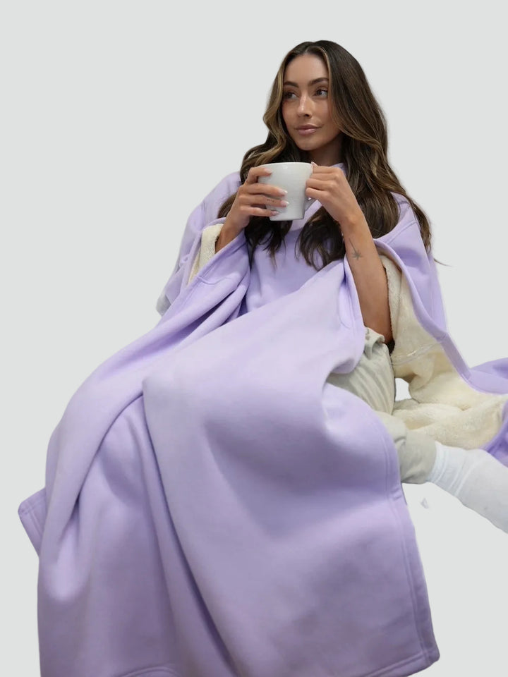 Couverture poncho chaude avec capuche unisexe en polaire douce