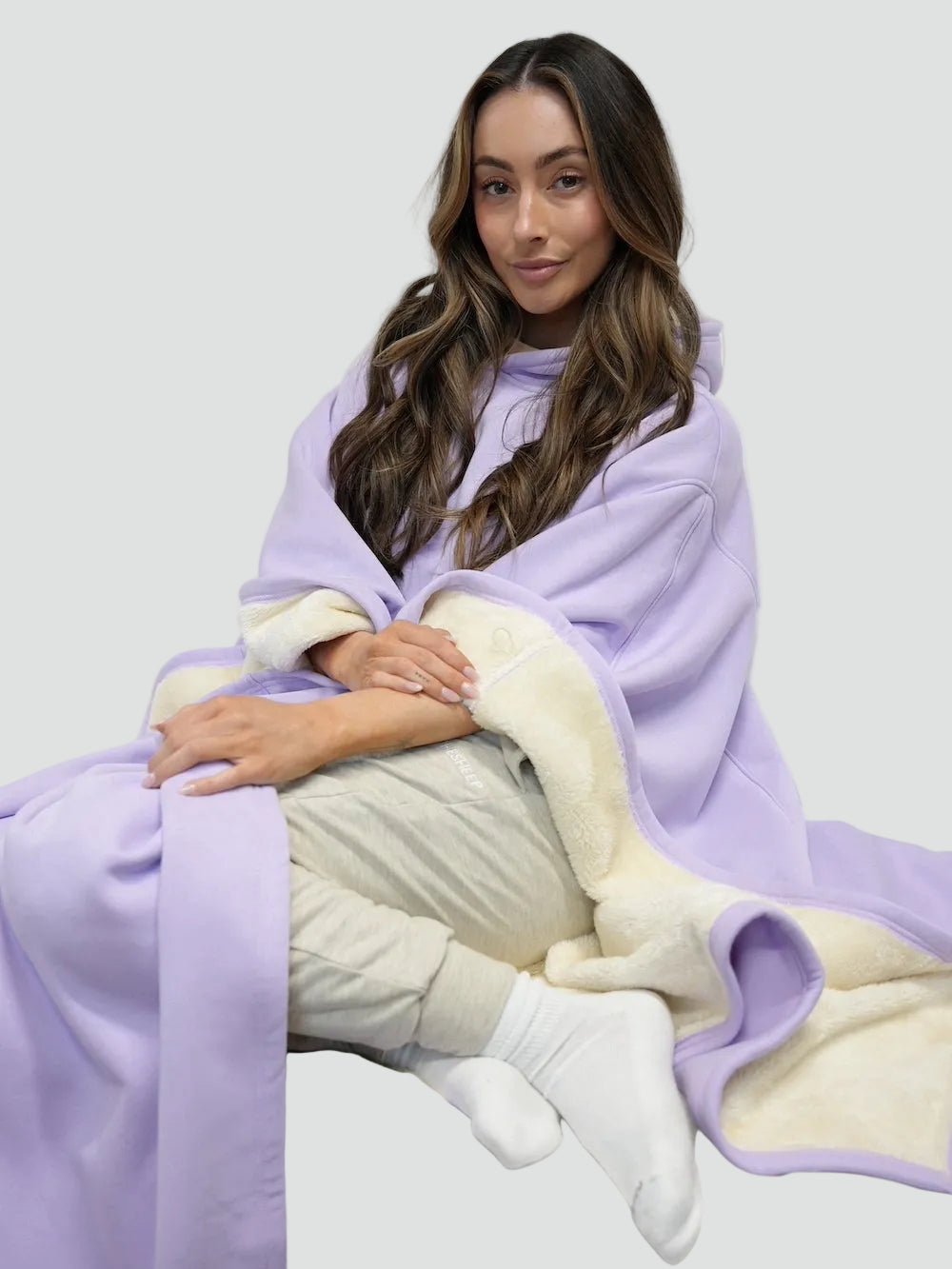 Couverture poncho chaude avec capuche unisexe en polaire douce