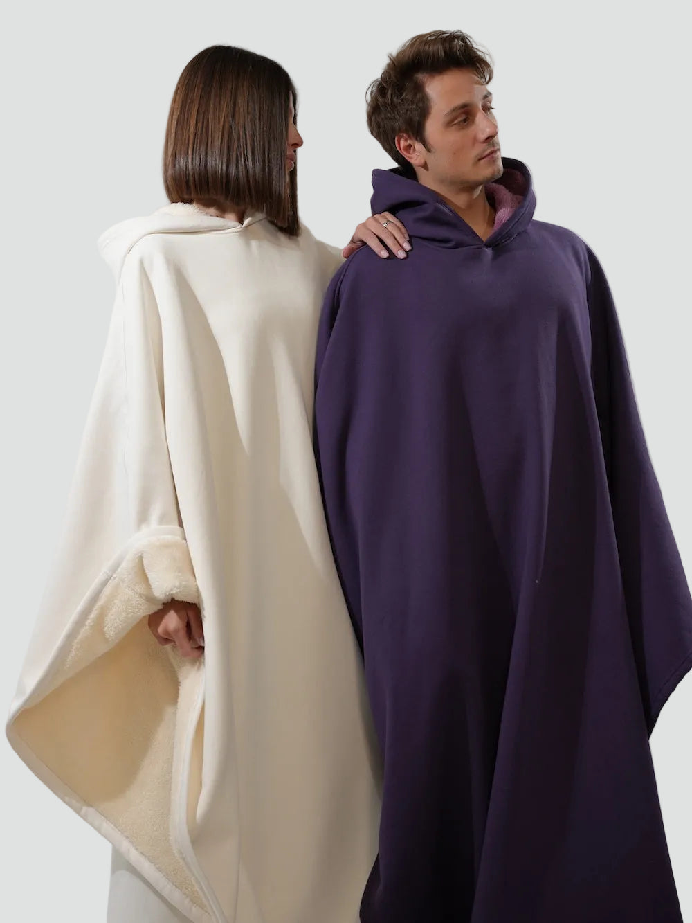 Couverture poncho chaude avec capuche unisexe en polaire douce