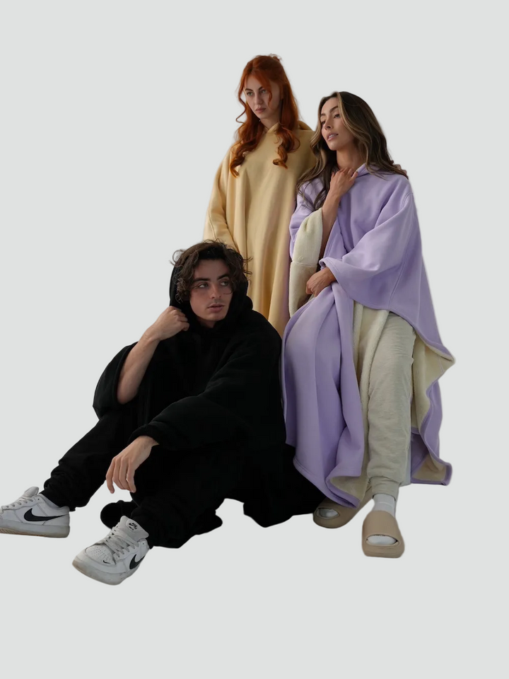 Couverture poncho chaude avec capuche unisexe en polaire douce
