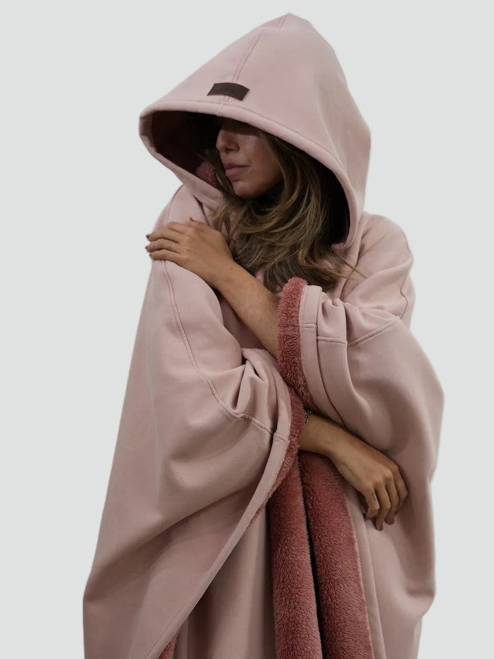 Couverture poncho chaude avec capuche unisexe en polaire douce