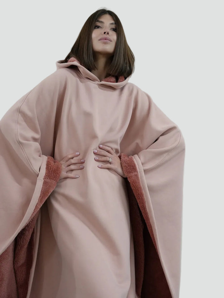 Couverture poncho chaude avec capuche unisexe en polaire douce