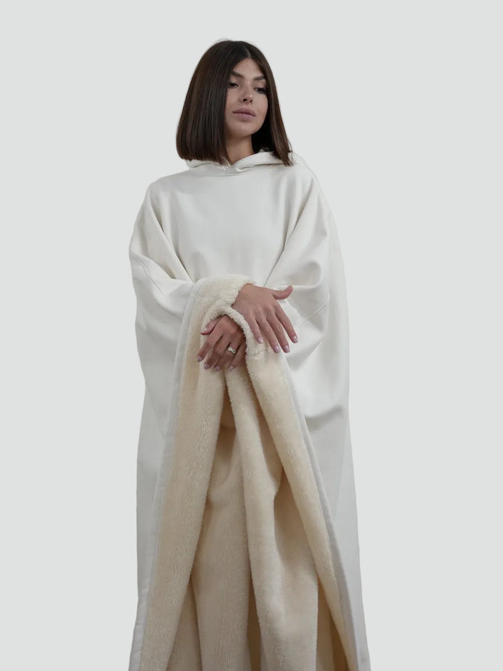 Couverture poncho chaude avec capuche unisexe en polaire douce