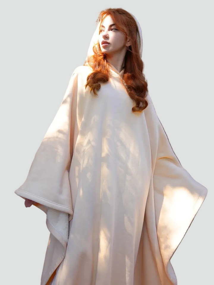 Couverture poncho chaude avec capuche unisexe en polaire douce