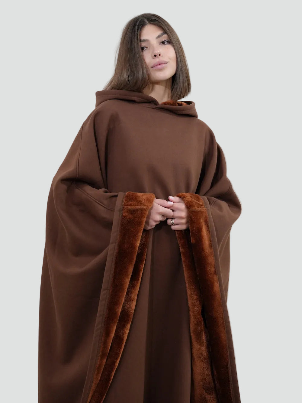 Couverture poncho chaude avec capuche unisexe en polaire douce