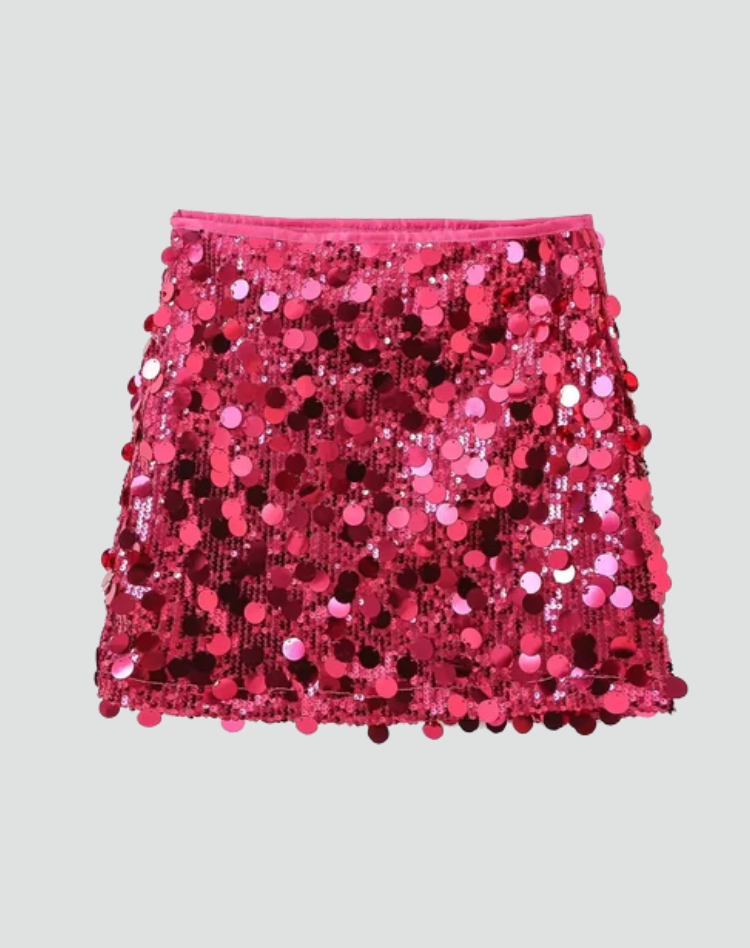 Jupe courte féminine à paillettes pour occasions spéciales