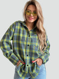 Chemise en flanelle oversize à carreaux pour femme, automne