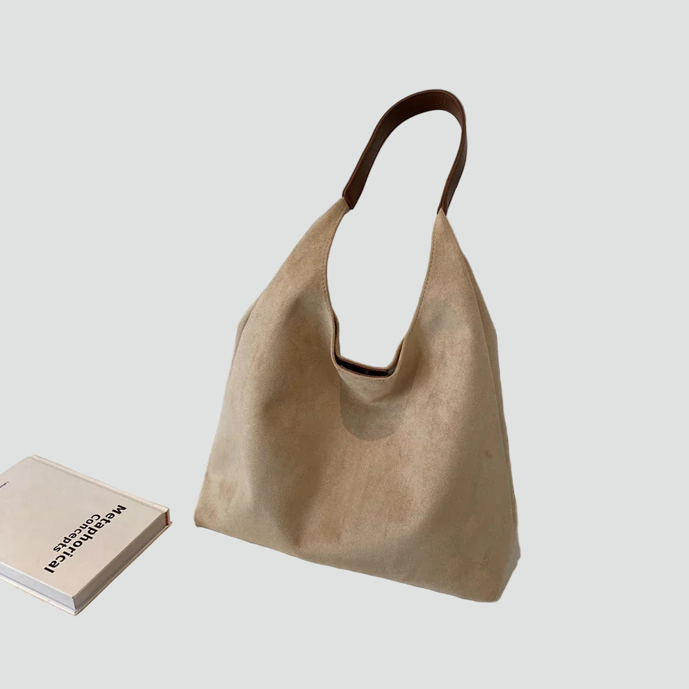 Dames schoudertas hobo boodschappentas van suède