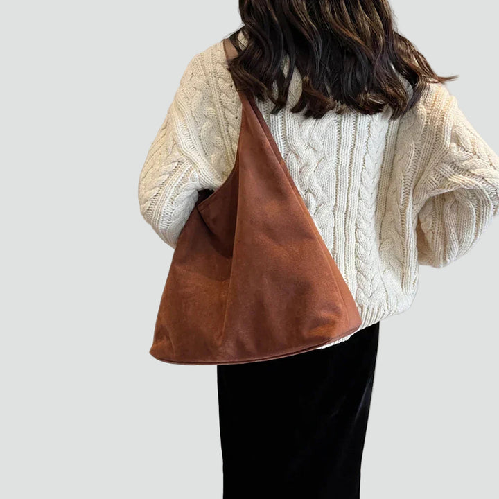 Dames schoudertas hobo boodschappentas van suède