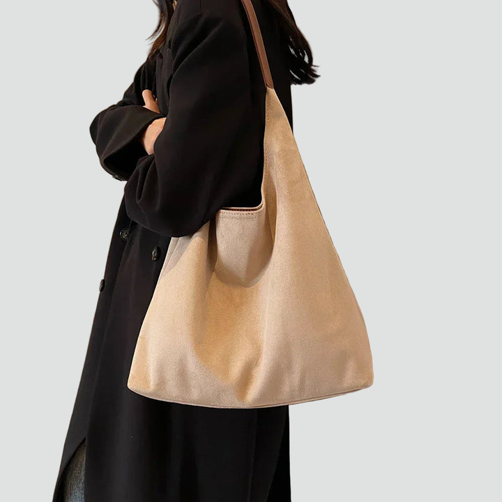 Dames schoudertas hobo boodschappentas van suède