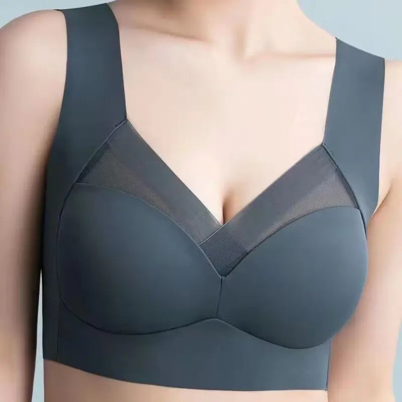 Soutien-gorge sans couture extensible de type haut avec effet rehausseur